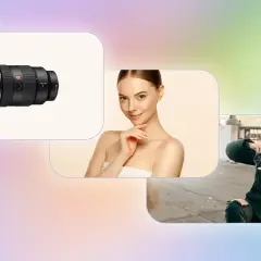 Obiektyw, modelka i fotografka tworzą ostre zdjęcia.
