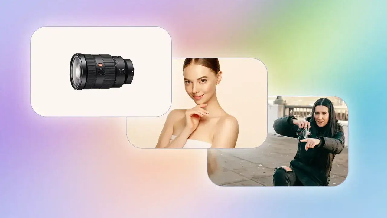 Obiektyw, modelka i fotografka tworzą ostre zdjęcia.