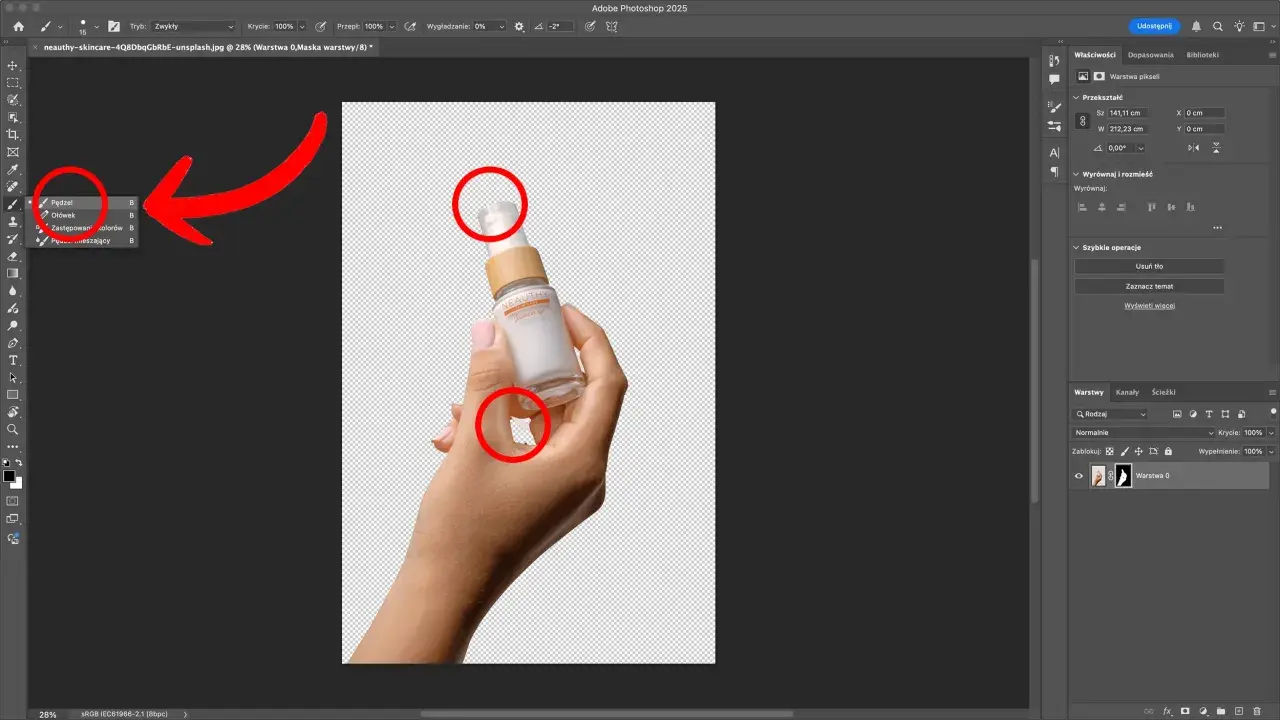 Jak wyciąć osobę ze zdjęcia w Photoshopie? Zaznaczanie obiektu za pomocą narzędzia Pędzel.